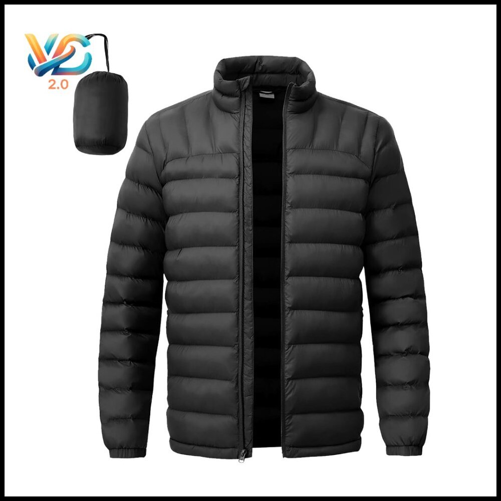 Men's Lightweight Packable Puffer Jacket Down Alternative Winter Coat